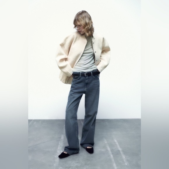 Zara Oversized Bomber NWOT in Cream XS/S - Picture 2 of 10